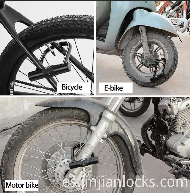 Locos de bicicleta de servicio pesado Scooter de motocicleta Bicicleta antirrobo U Lock con llave de latón del soporte del soporte